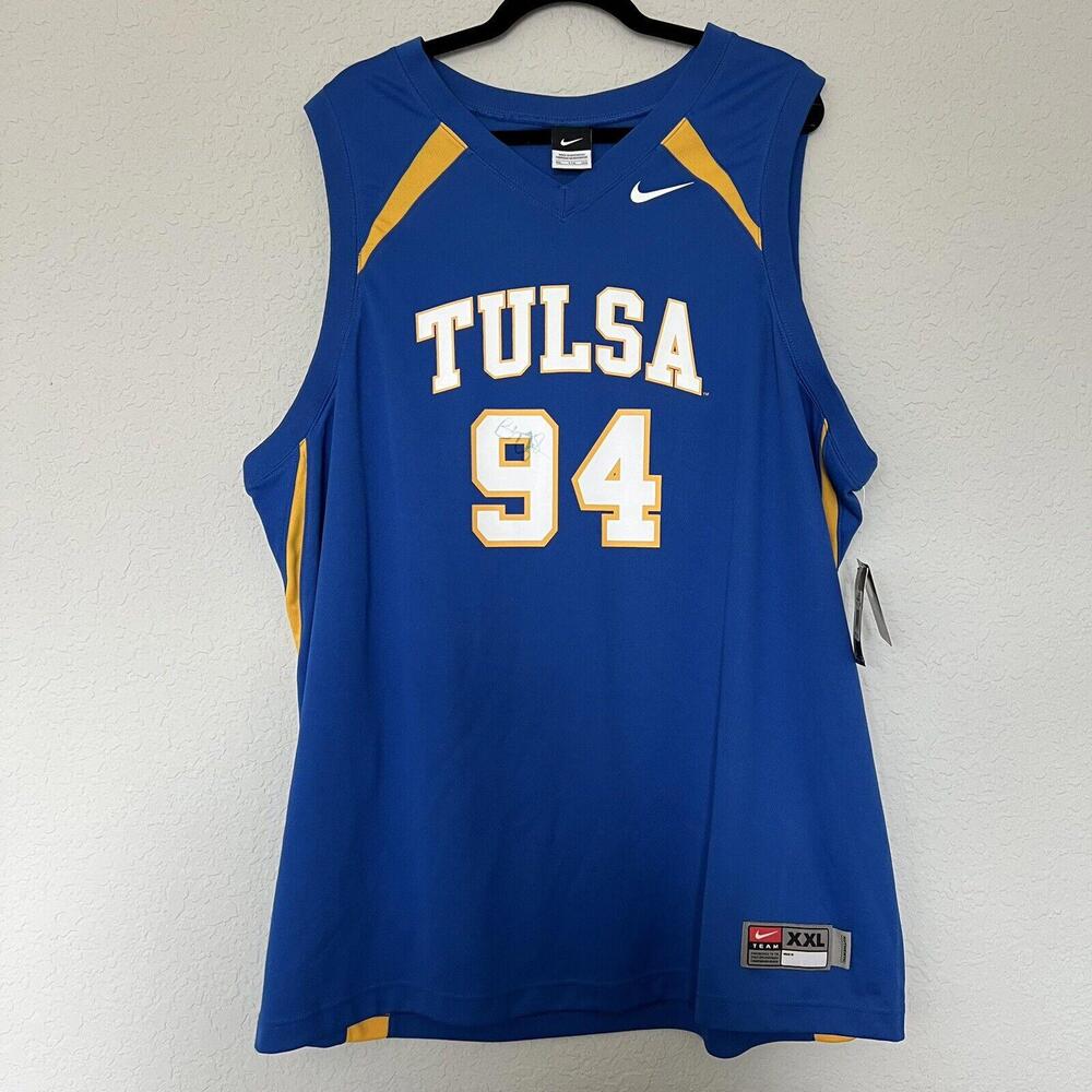 NWT Vintage 00’s Tulsa Hurricanes Autographed Nike‎ Basketball Jersey Size 2XL